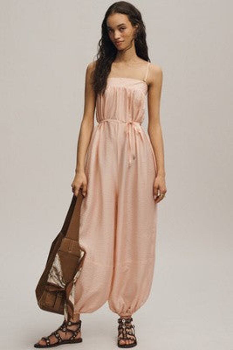 Anthropologie Sleeveless Bubble Jumpsuit in Light Pink - S
